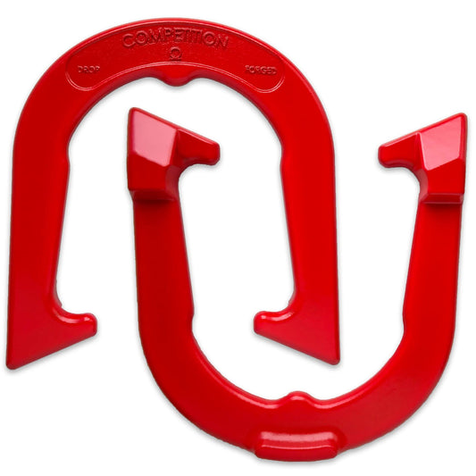 Tournament Pitching Horseshoes - Nhpa Sanctioned For Tournament & League Play - Drop Forged Construction - One Pair (2 Shoes) Red