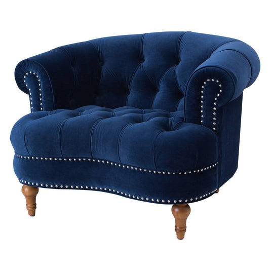 Taylor La Rosa Navy Blue Tufted Accent Chair