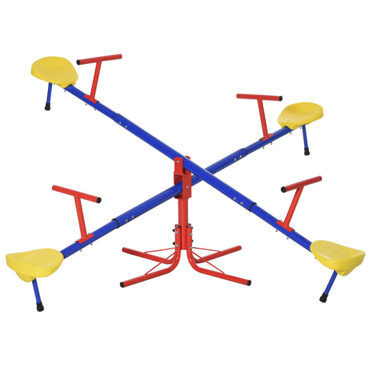 Teeter Totter 4 Seat Outdoor Seesaw For Backyard Multiple Kids Playground