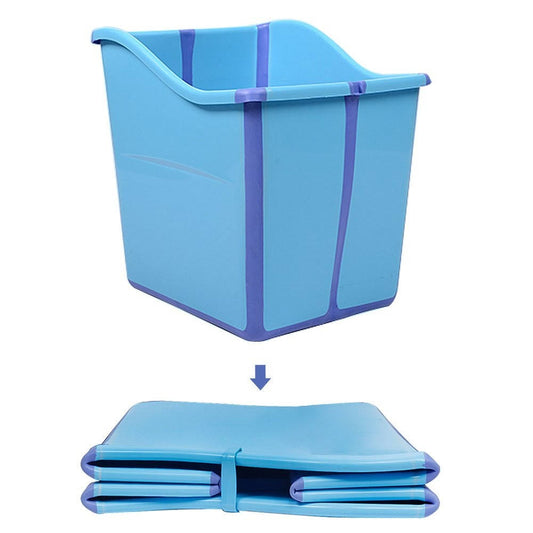 Tec Foldable Toddlers Children Baby Bath Tub For Kids Blue