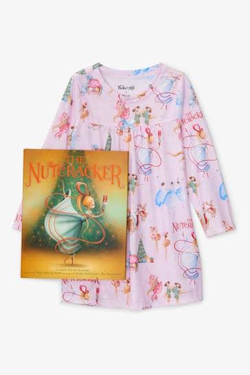 To Bed The Nutcracker Nightgown & Book Set In Pink