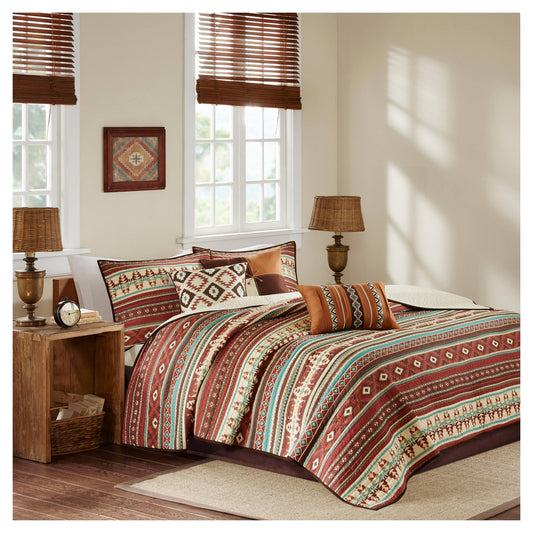 Taos 6 Piece Coverlet Set Spice Full/Queen