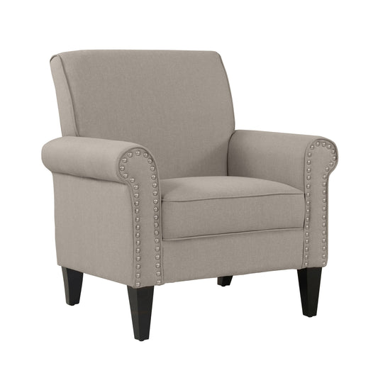 Taupe Linen Arm Chair