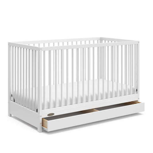 Teddi 5-In-1 Convertible Crib With Drawer - White