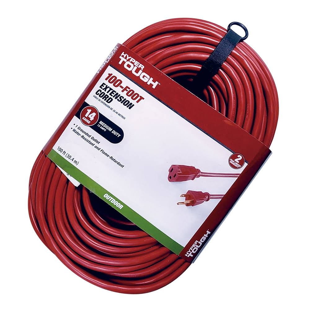 Tough 14awg 3 Prong Red For Indoor & Outdoor Use Extension Cord - 100 Ft