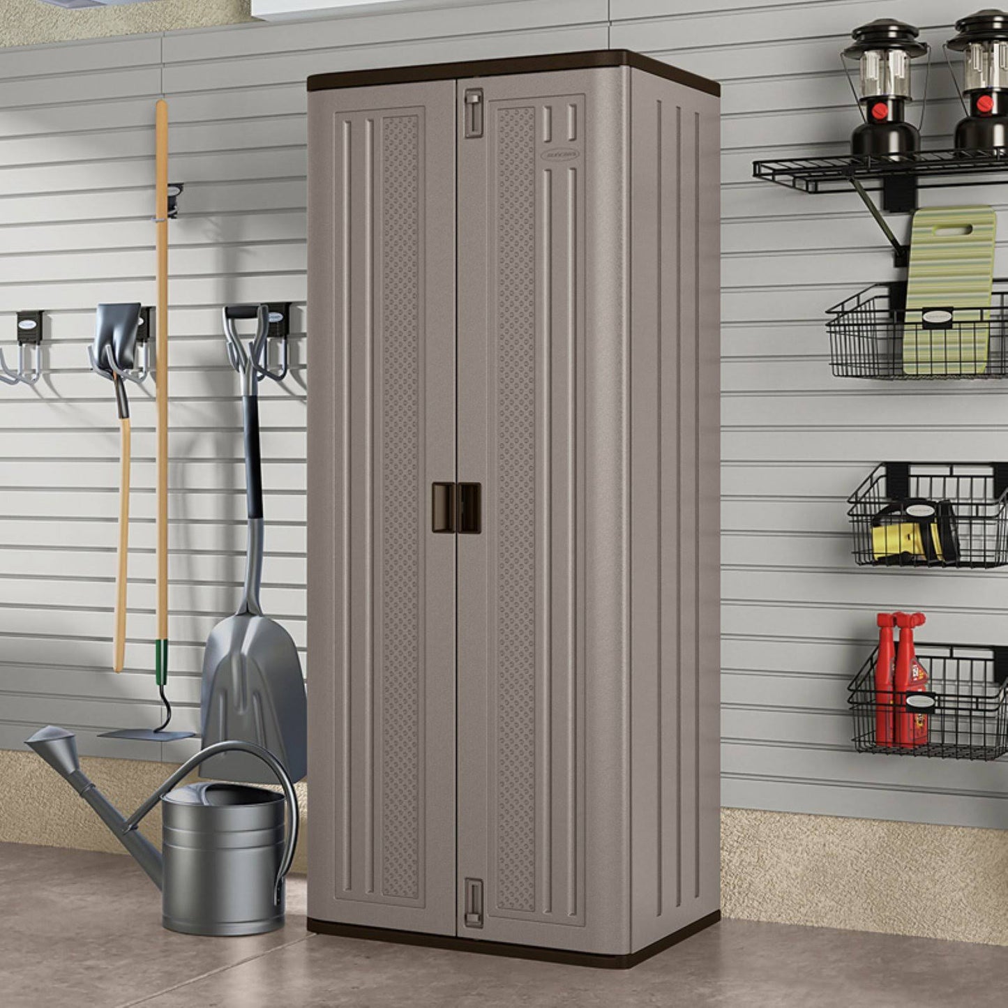 Tall Storage Cabinet, Gray