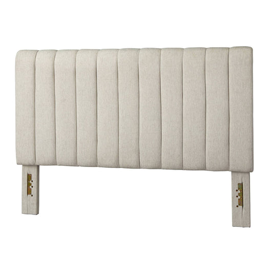 Teagan Queen Channel Upholstered Headboard - Cream