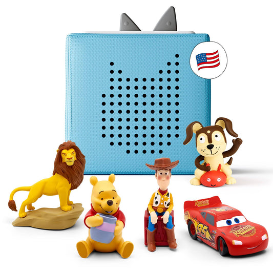 Toniebox Audio Player Starter Set With Woody, Lightning Mcqueen, Simba, Winnie-The-Pooh, And Playtime Puppy - Listen, Learn, And Play With One