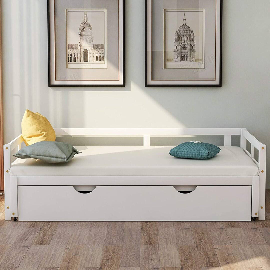 To King Design Extending Daybed With Trundle (White) Color: Espresso