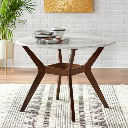 Tornio 42-Inch Round Dining Table - Brown