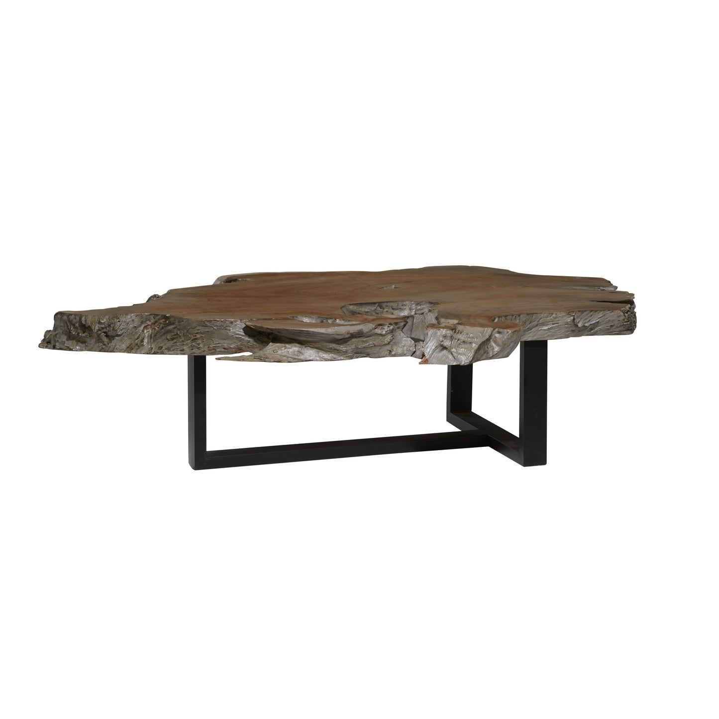 Teak Wood Contemporary Coffee Table, 58" X 34"