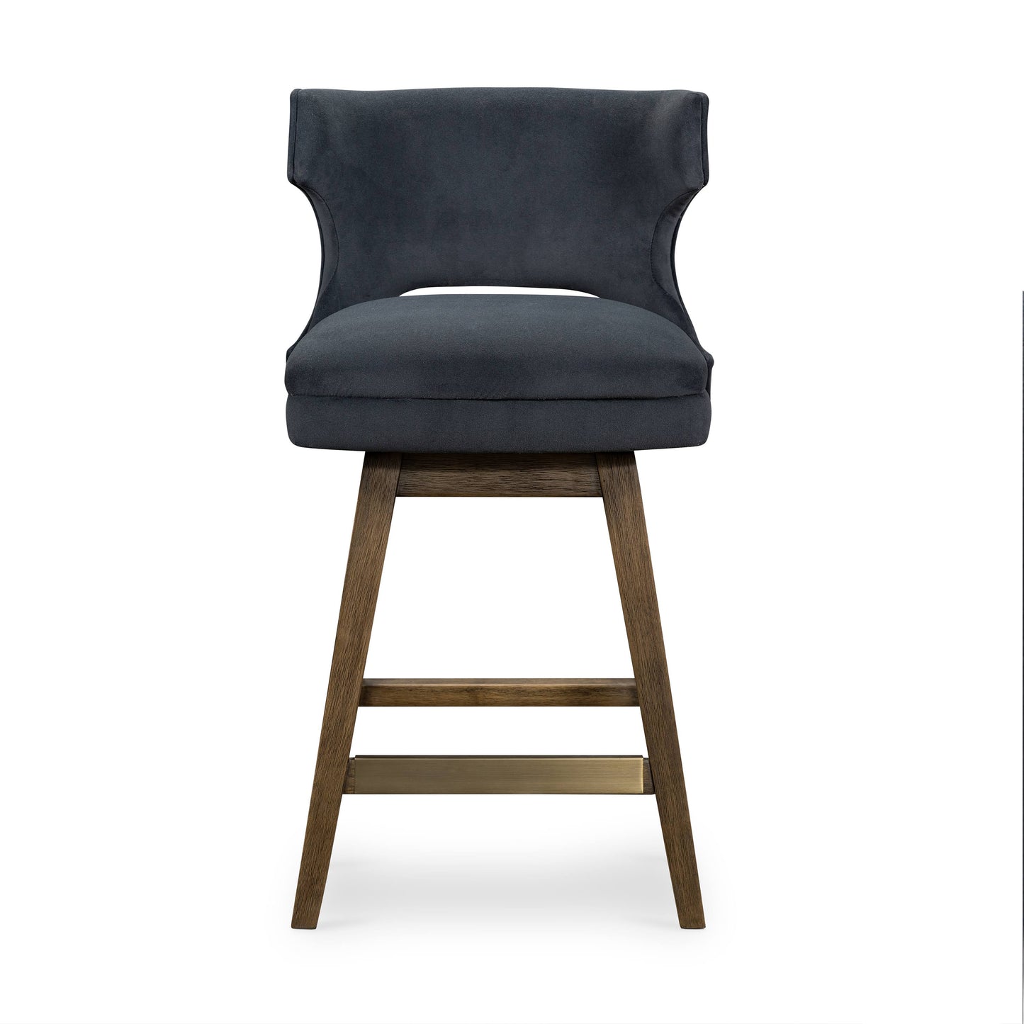 Task Swivel Counter Stool, Modern Velvet Shadow