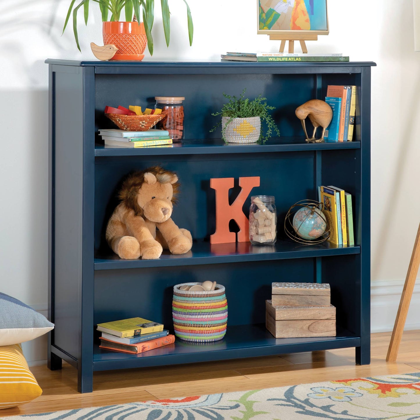 Taiga 3-Shelf Bookcase 42" - Navy