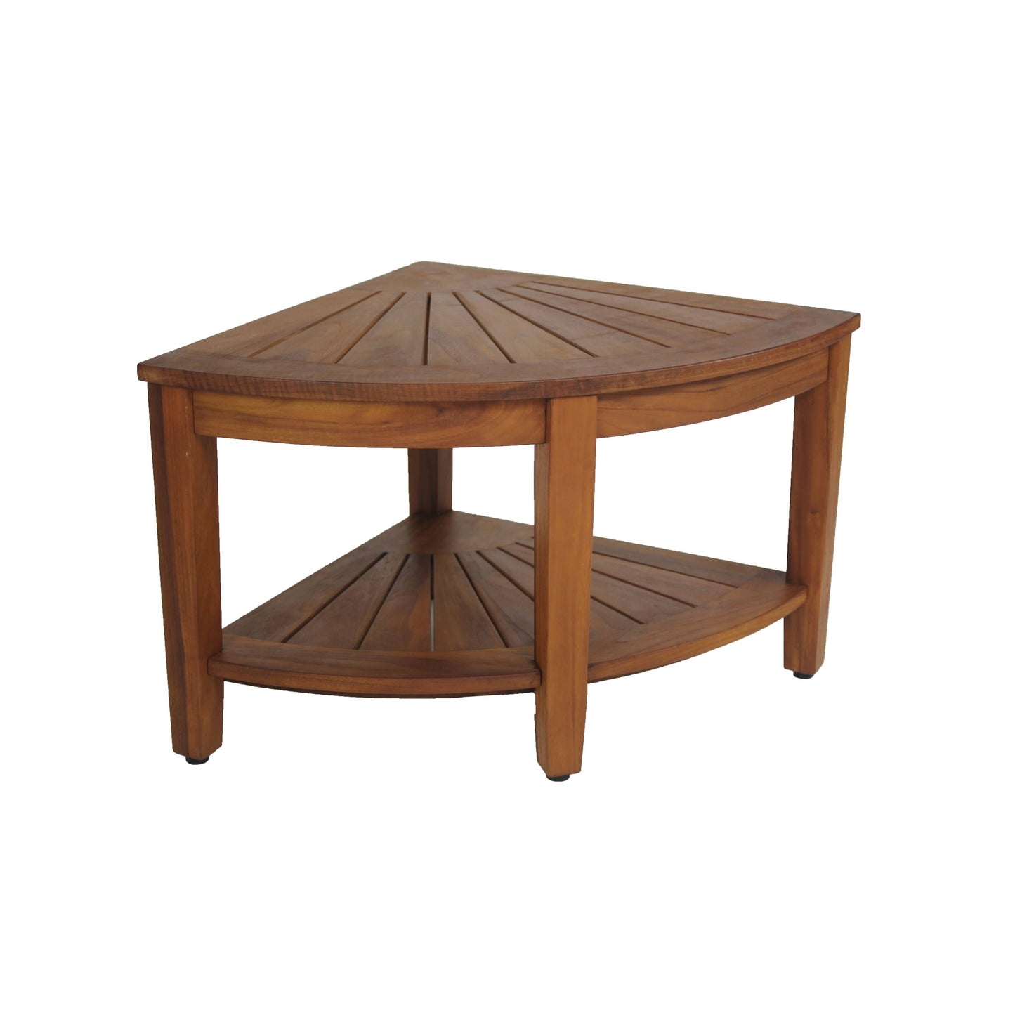 Teak 22" Kai Corner Teak Shower Bench With Shelf